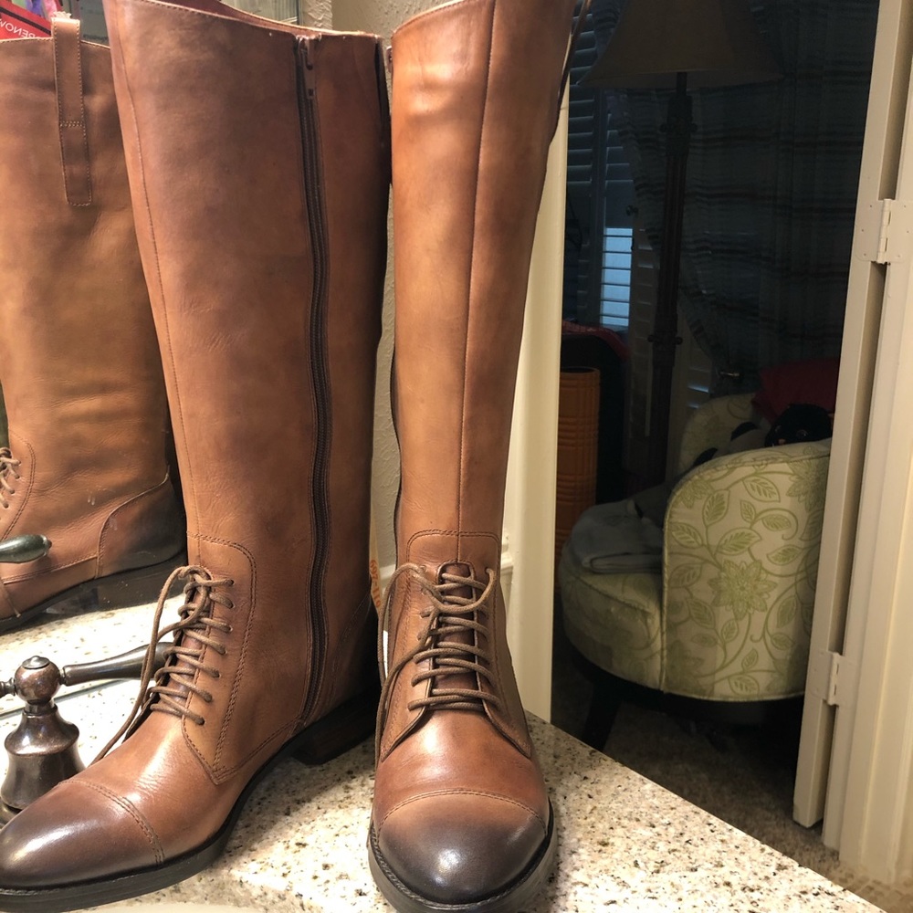 Said Fifth Avenue cognac riding boots, new, 7 1/2